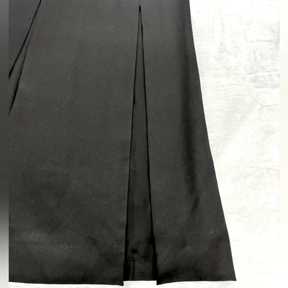 ZARA Collection NEW! Double Front Slits Black Wool Midi Straight Skirt--M - Picture 5 of 13